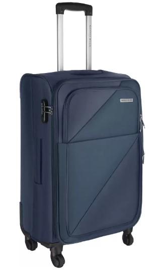 NASHER MILES  Small Cabin Suitcase (55 Cm) - Texas Soft-sided Polyester Cabin Luggage Navy Blue 20 Inch |51cm Trolley Bag - Blue
